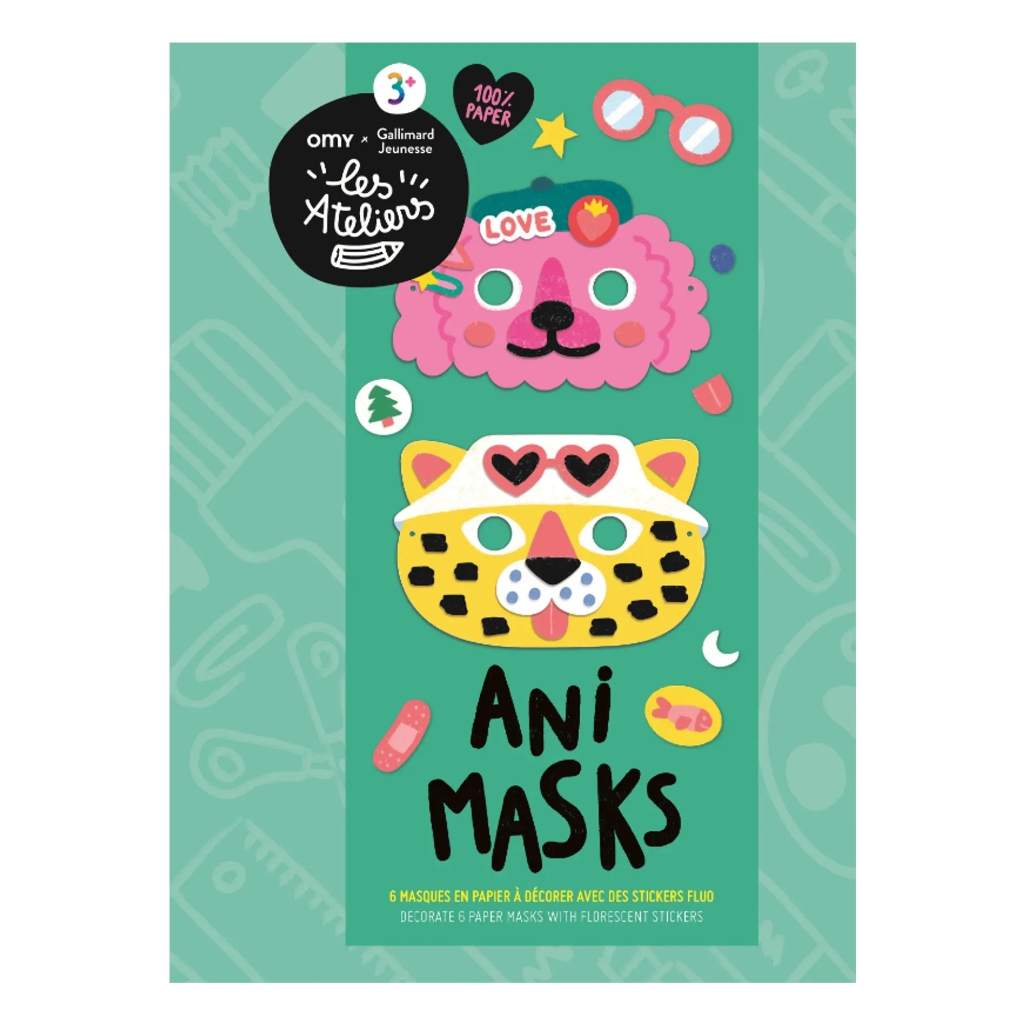 Omy x Gallimard Jeunesse - Ani Mask için 6 maskeden oluşan dekorasyon seti