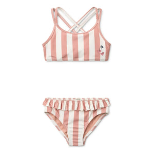 Liewood - Belle Rayé Recycled Fiber Swimsuit | Powder Pink