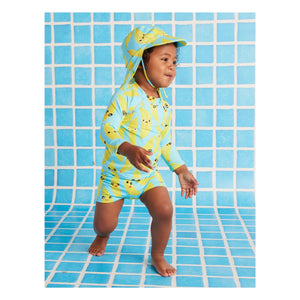 Halcyon Nights – Langärmeliges Anti-UV Badeshirt Banane Recycelte Fasern | Türkis