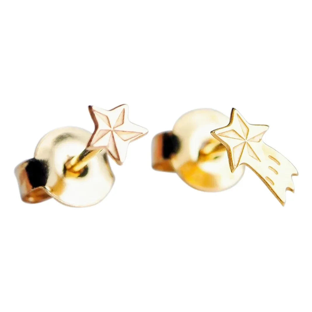 Adorabili - Asymmetrische Sternschnuppen-Ohrringe | Gold