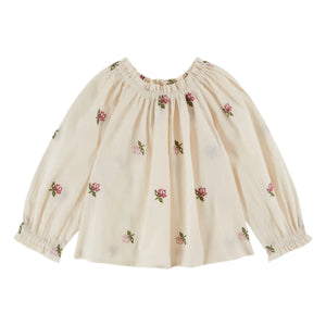 Emile et Ida - Embroidered Roses Blouse | Cream