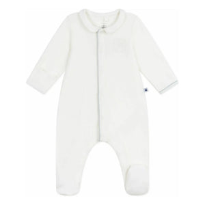 Petit Bateau - Logo Embroidered Organic Cotton Sleepsuit | White