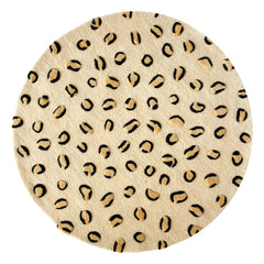 Maison Deux - Yuvarlak Yün Leopar Desenli Halı