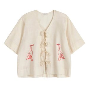 Bobo Choses - Organic cotton embroidered blouse | Cream