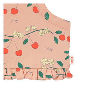 Tinycottons - Cherry organic cotton ruffle top | Pink