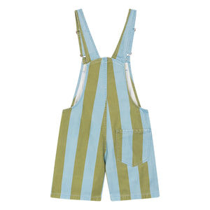 Favorite People - Ravioli Striped Short Overalls - Women's Collection | Olive