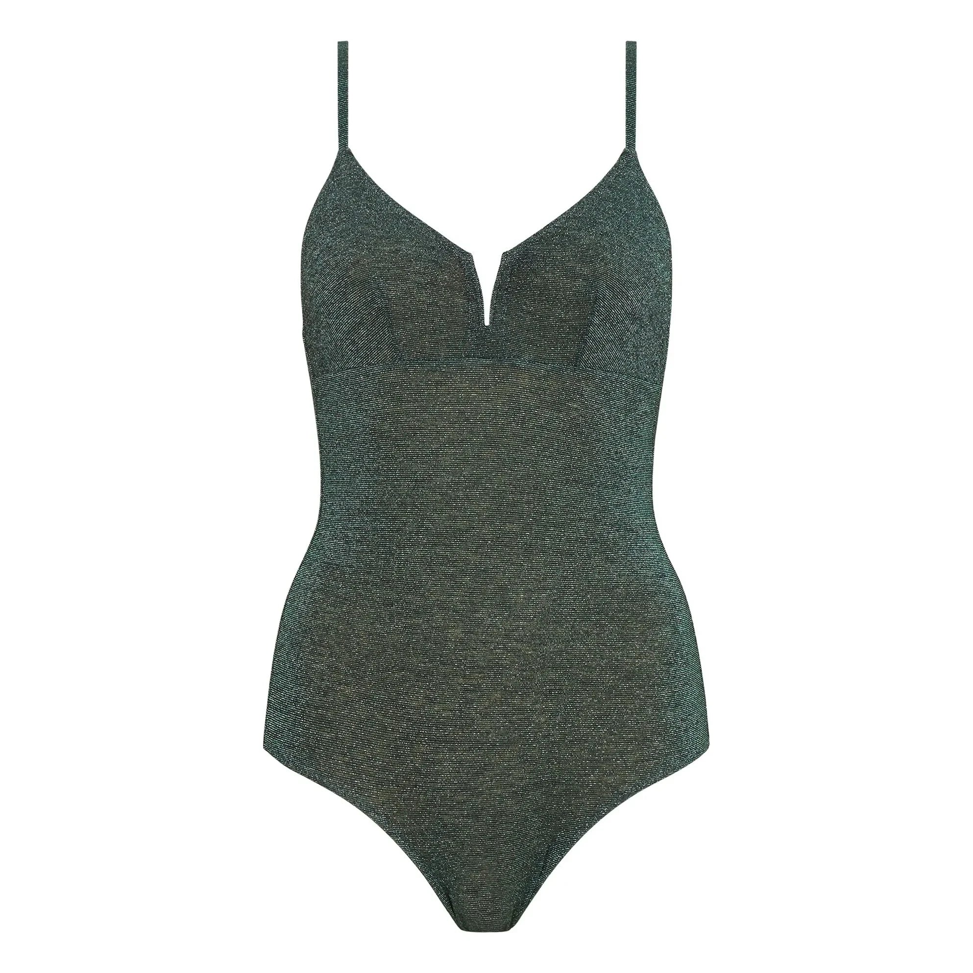 Momoni - Coral Spring Metallic One-Piece Swimsuit | Green