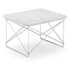 Vitra - Charles & Ray Eames Tasarım Chrome Yan Sehpa LTR | Beyaz Mermer