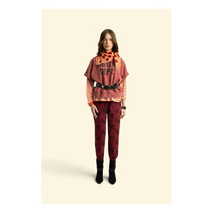 Sisters Department - Juliette Striped Slub Cotton T-Shirt | Red
