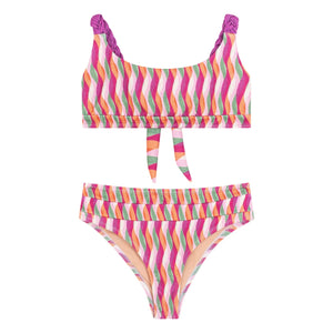 My First Cantê - Taylor Abstract Textured Swimsuit | Pink
