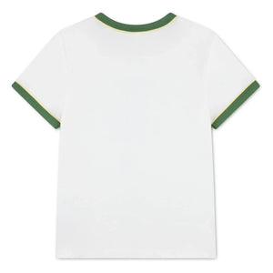 Lacoste - Organik Pamuklu Kontrast Tişört | Kırık beyaz