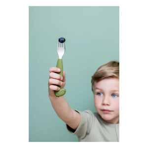 Trixie - Mr. Dino Silicone Fork and Spoon Set - 3 Pieces | Green