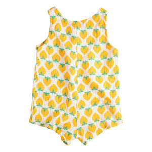 Bobo Choses - Strawberry organic cotton muslin jumpsuit | Ecru