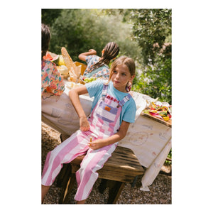 Favorite People - Amore Striped Overalls | Pink