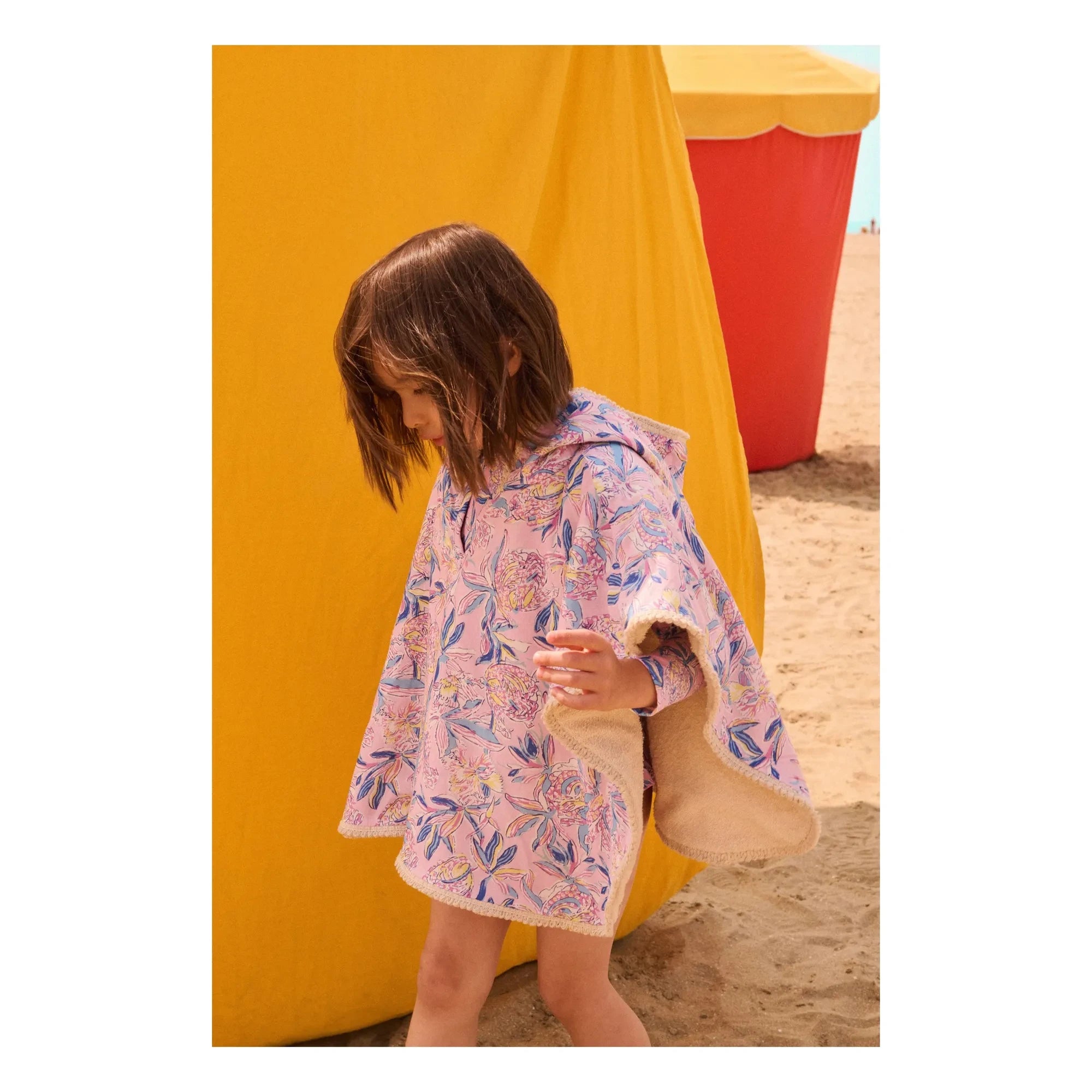 Louise Misha - Mael Badeponcho aus Bio-Baumwolle | Blassrosa