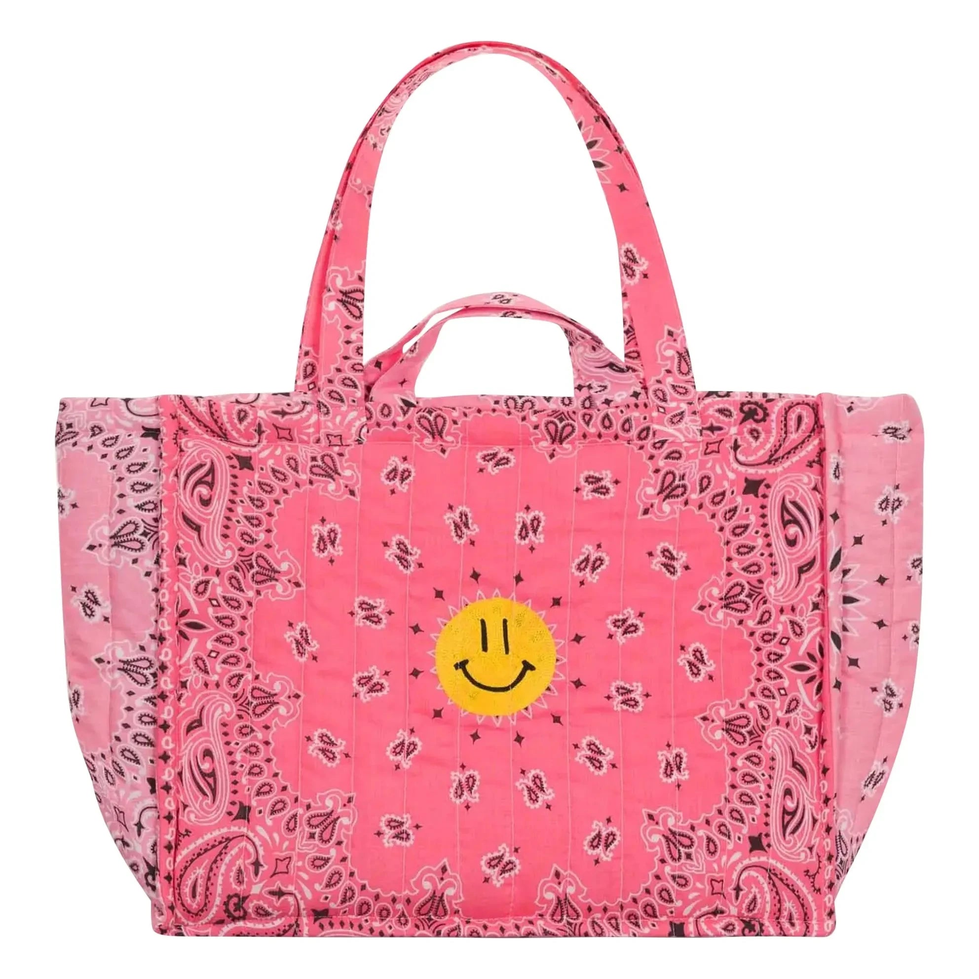 Call it by your name - Happy Face Maxi Kapitone Tote | Pembe