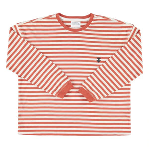 Sisters Department - Juliette Striped Slub Cotton T-Shirt | Red