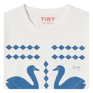 Tinycottons - T-shirt Swans Losanges Organik pamuk | Beyaz