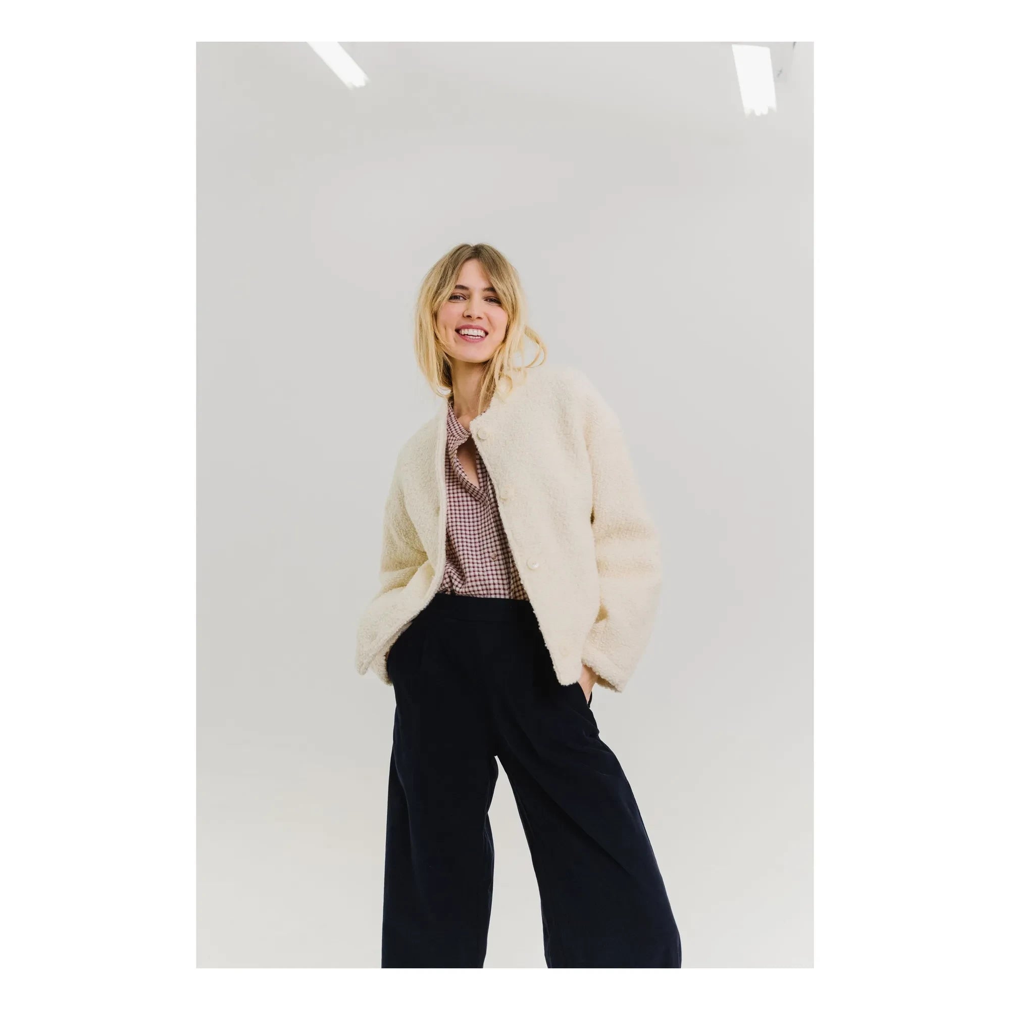 Sacrécoeur - Jay Bouclette Virgin Wool Ceket | Beyaz