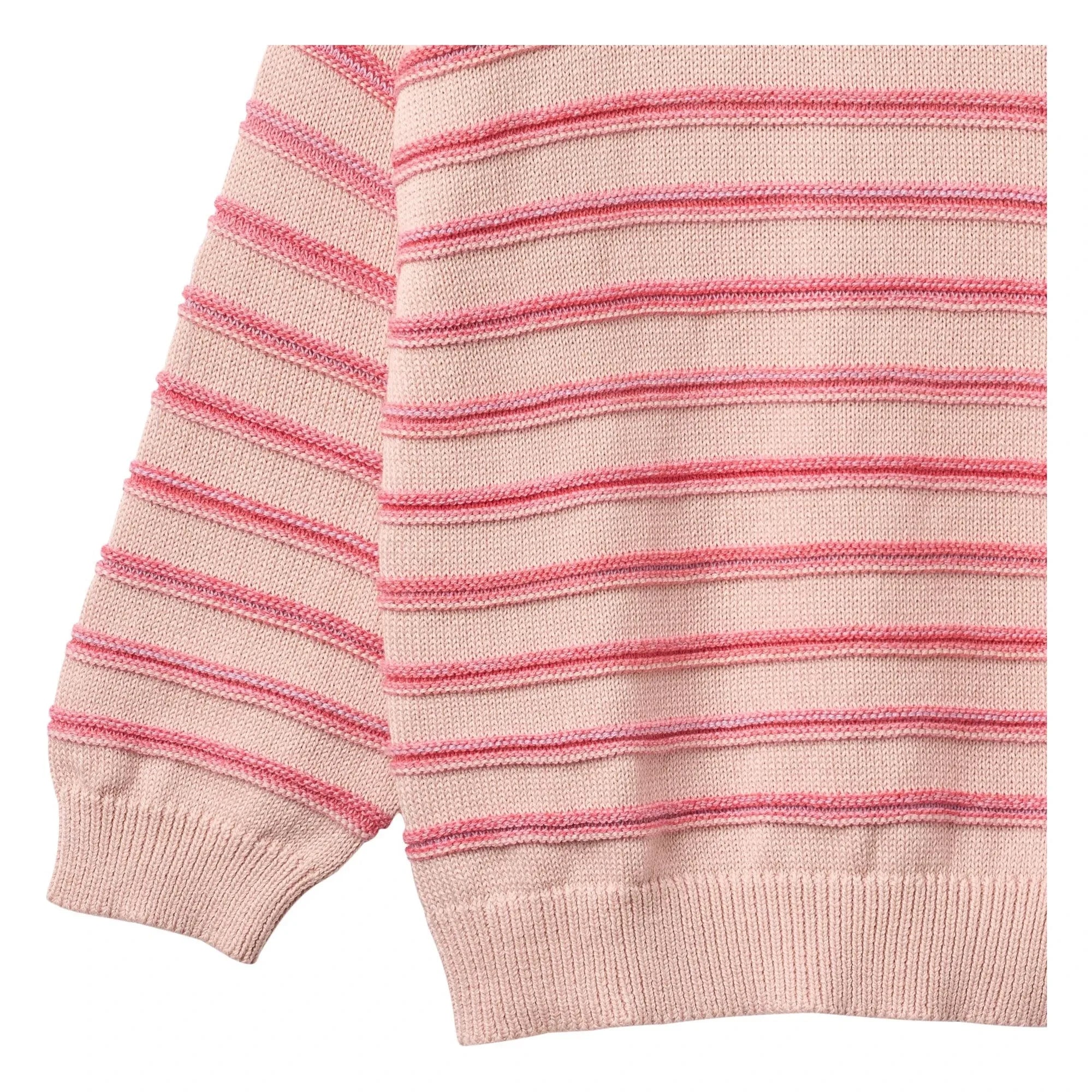 Wheat - Harlow Gestreifter Pullover aus Bio-Baumwoll-Jacquard | Hellrosa