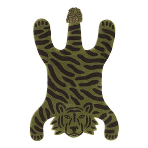 Ferm Living Kids - Safari Kaplan tüfteli halı 160x120 cm | Haki