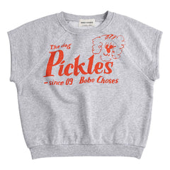 Bobo Choses - The Dog Pickles Organic Cotton Sleeveless Sweatshirt | Gray Melange