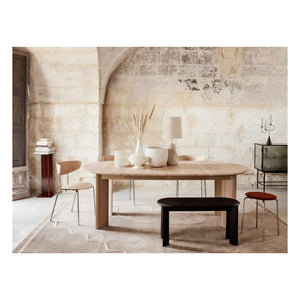 Ferm Living - Bevel Uzatılabilir Masa - FSC Ahşap, D117-217 cm | Beyaz