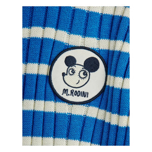 Mini Rodini - Gestreiftes Rippkleid aus Bio-Baumwolle | Blau
