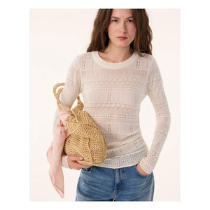 Kujten – Semeti Pointelle Pullover aus Seide und Kaschmir | Weiß