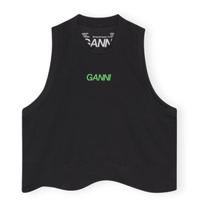 Ganni - Active Mesh Geri Dönüştürülmüş Malzemeli Üst | Siyah