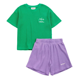 Bobo Choses - Krokodil-T-Shirt und Shorts aus Bio-Baumwolle | Grün