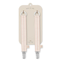 Konges Sløjd - Stripie Pacifier Clips - Set of 2 | Pink
