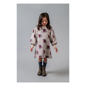 birinit - Colette Çiçekli Merinos Yün Elbise | Fildişi