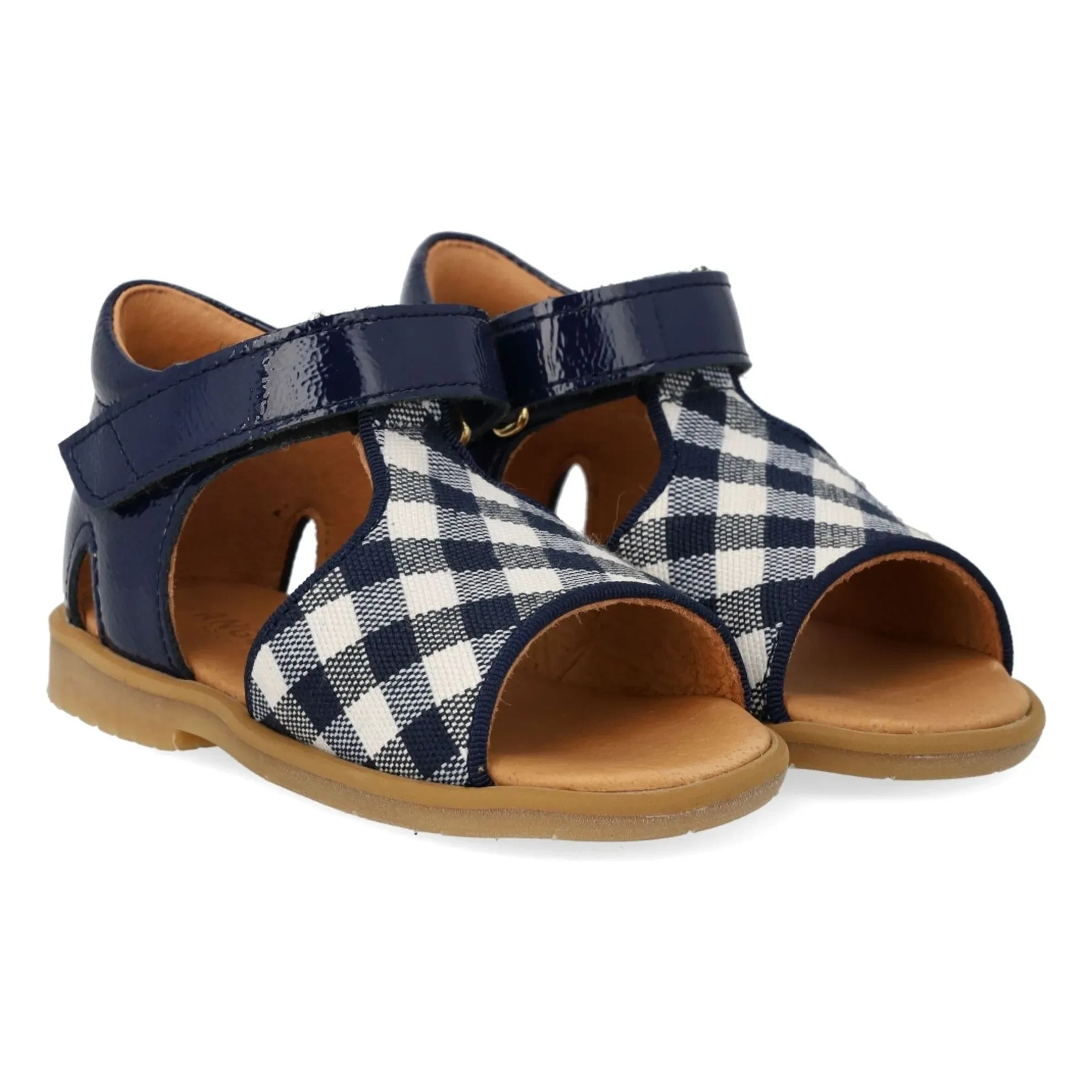 Angulus - Karierte Sandalen | Dunkelblau