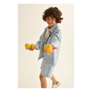 Cozmo - Denim Ridge Çizgili Overshirt | Açık Mavi