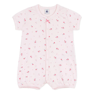 Petit Bateau - Çiçek Desenli Tulum Pijama | Pembe