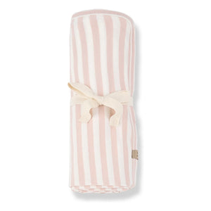 1+ in the family - Gestreifte Betta-Decke | Beige Rosa