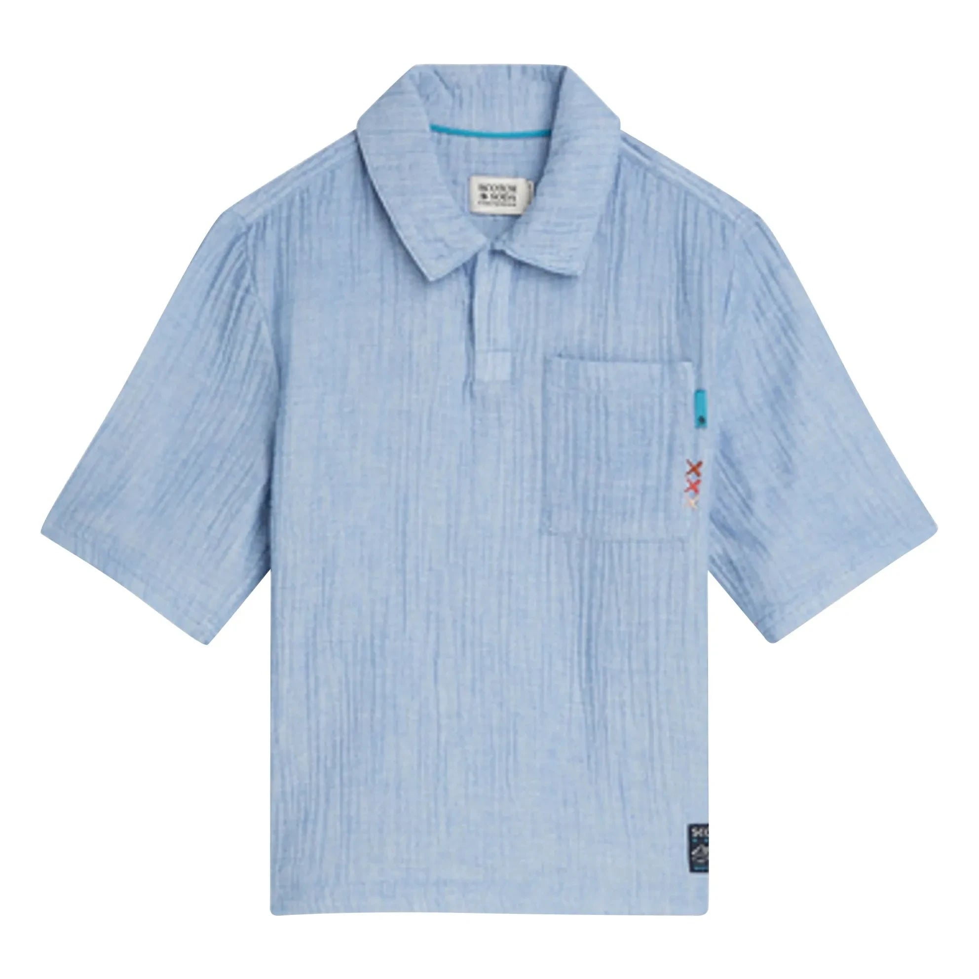 Scotch & Soda - Polo Chambray Shirt | Light Blue