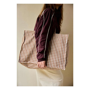 Gabrielle Paris – Wochenendtasche aus Moka-Karo | Mokka