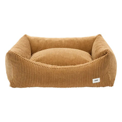 Cafide - Snozy Velvet Dog Bed | Mustard