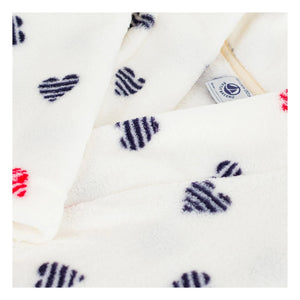 Petit Bateau - Gestreifte Herzen Morgenmantel | Weiß