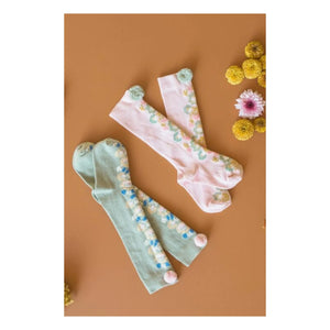 Louise Misha - Chelie Fleurie Yüksek Çorap | Badem yeşili