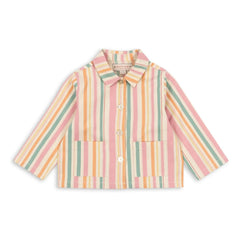 Konges Sløjd - Frankie Çizgili Organik Pamuk Ceket | Pembe