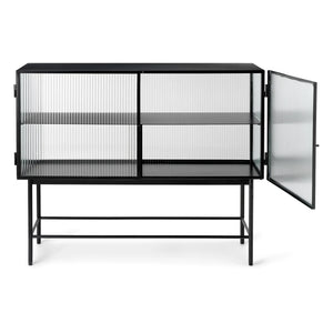 Ferm Living - Haze Çizgili Cam ve Metal Konsol | Siyah