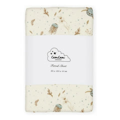 Cam Cam - Elastic Fitted Sheet Sea Garden | Blue