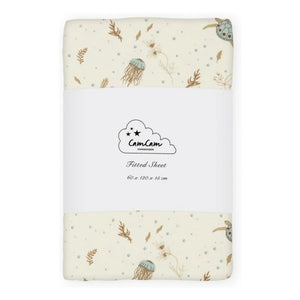 Cam Cam - Elastic Fitted Sheet Sea Garden | Blue