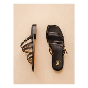 Bobbies - Isys Ledersandalen | Schwarz