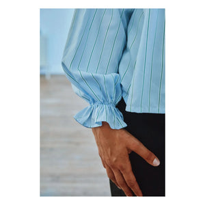 Poudre Organic - Gestreifte Bluse Garam | Grün