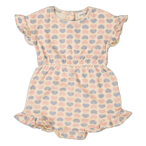 Louis Louise - Pampas Ruffle Terry Heart Jumpsuit | Light Pink