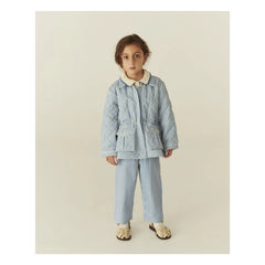 Copenhagen Colors - Pied de Poule Organic Cotton Quilted Jacket | Blue